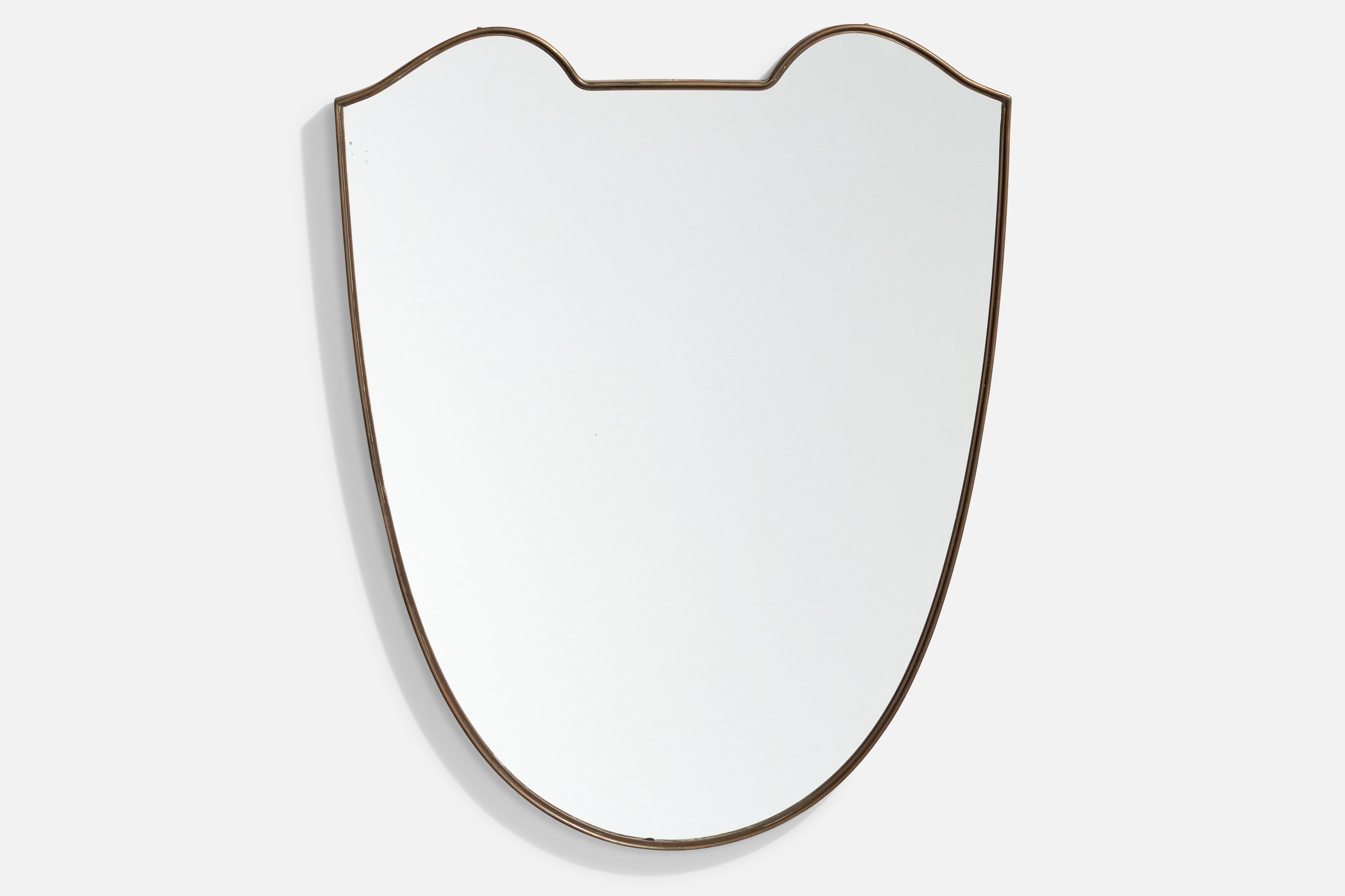 Italian, Organic Wall Mirror, Brass, Mirror Glass, Italy, 1940s