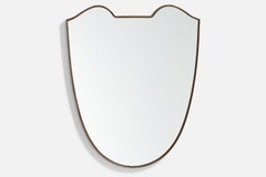 Italian, Organic Wall Mirror, Brass, Mirror Glass, Italy, 1940s