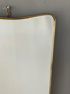 Italian, Organic Wall Mirror, Brass, Mirror Glass, Italy, 1950s