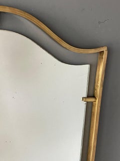 Italian, Organic Wall Mirror, Brass, Mirror Glass, Italy, 1950s