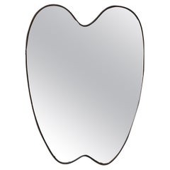 Italian, Organic Wall Mirror, Brass, Mirror Glass, Italy, 1950s Italian, Organic Wall Mirror, Brass, Mirror Glass, Italy, 1950s