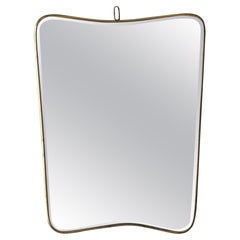 Italian, Organic Wall Mirror, Brass, Mirror Glass, Italy, 1950s Italian, Organic Wall Mirror, Brass, Mirror Glass, Italy, 1950s