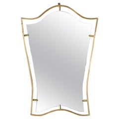 Italian, Organic Wall Mirror, Brass, Mirror Glass, Italy, 1950s Italian, Organic Wall Mirror, Brass, Mirror Glass, Italy, 1950s
