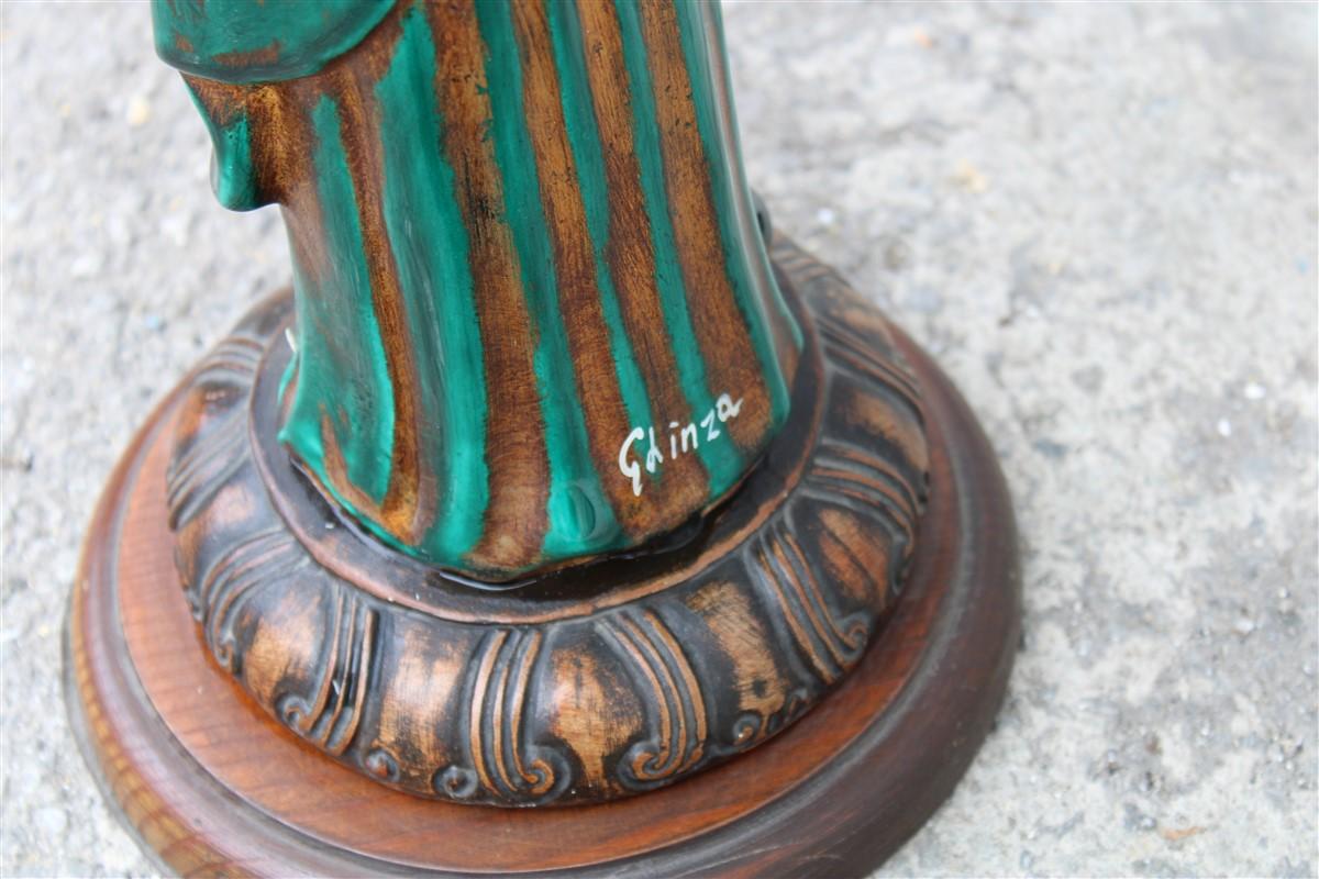 Italian Oriental Table Lamp Green Pagoda Ghinza For Sale 3