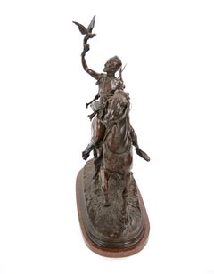 Italian Orientalist Bronze Sculpture "Falconiere A Cavallo" by Ferdinando deLuca