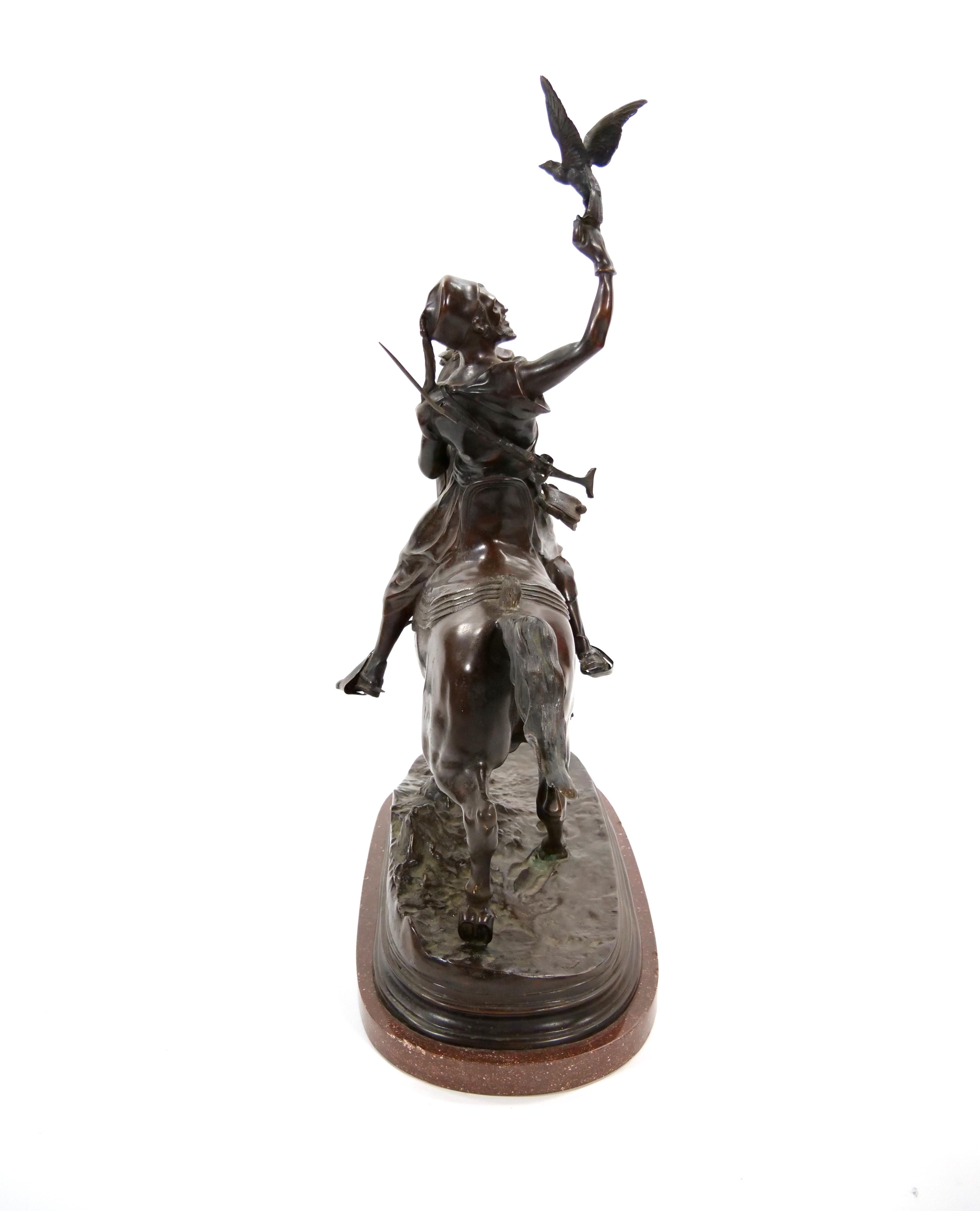Hand-Carved Italian Orientalist Bronze Sculpture 