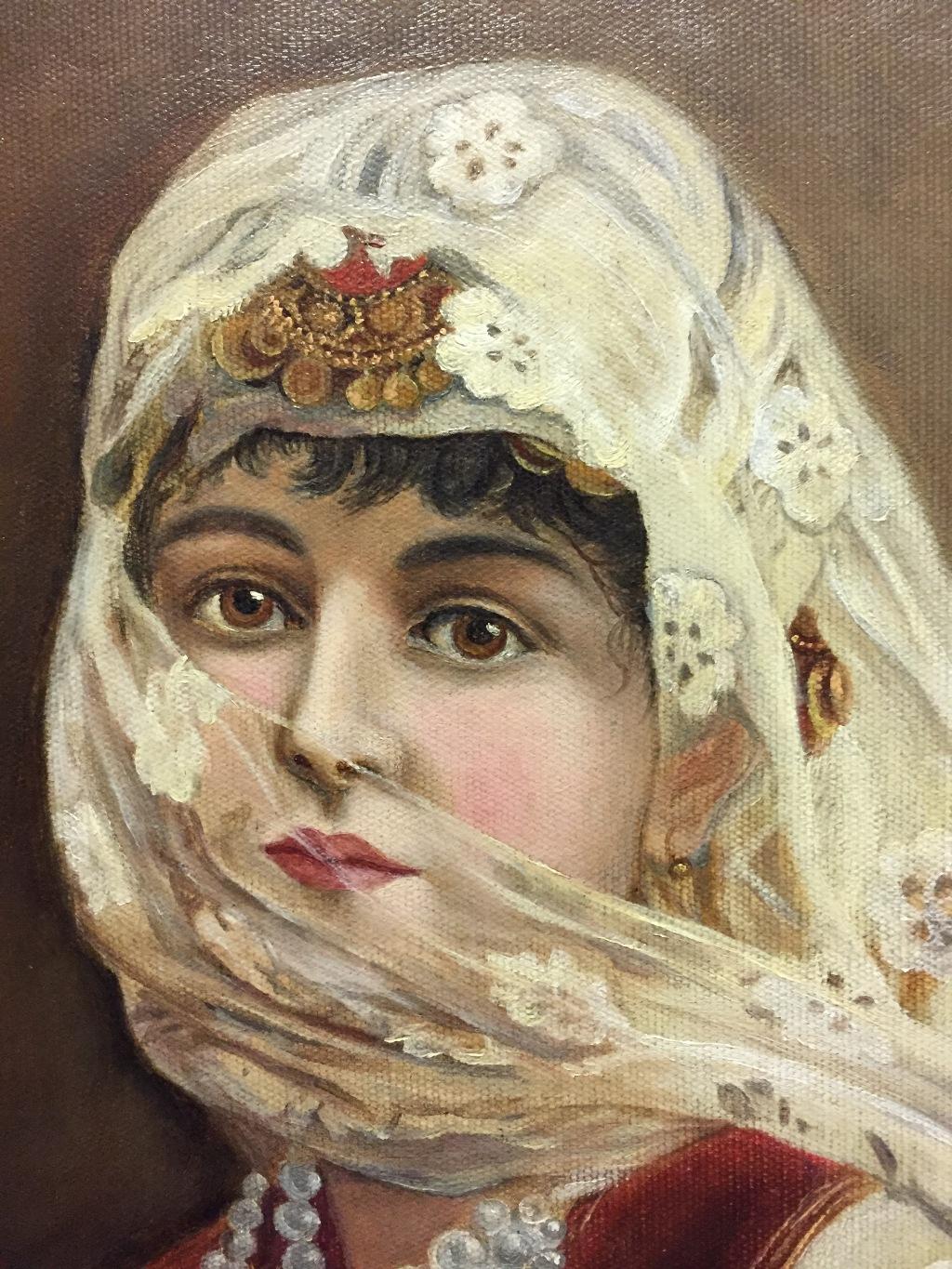Huilé Peinture orientaliste italienne à l'huile sur toile en vente