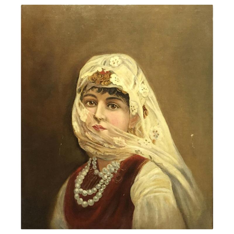 Italian Orientalist Oil on Canvas Painting