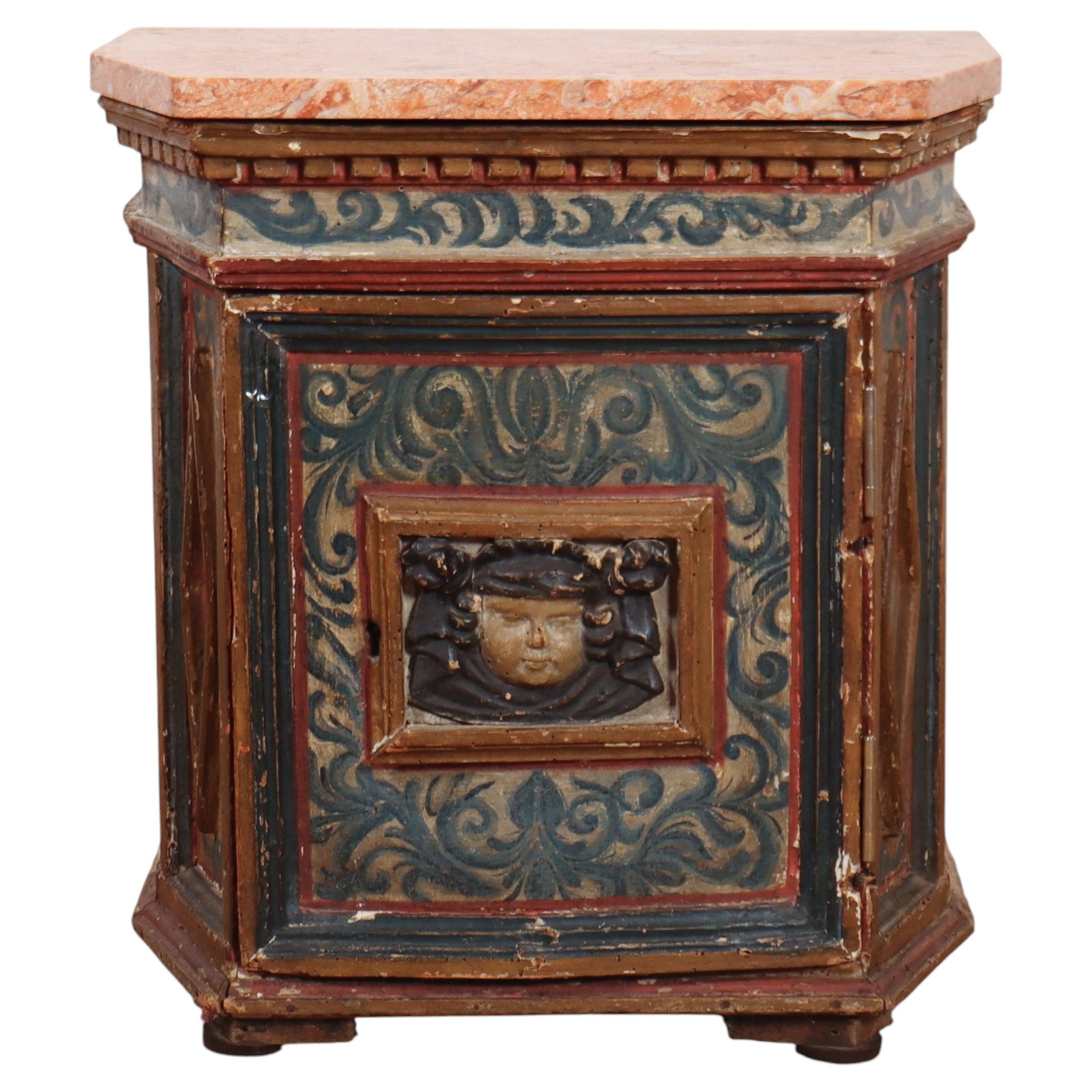 Italian Original Painted Apothecary Cabinet