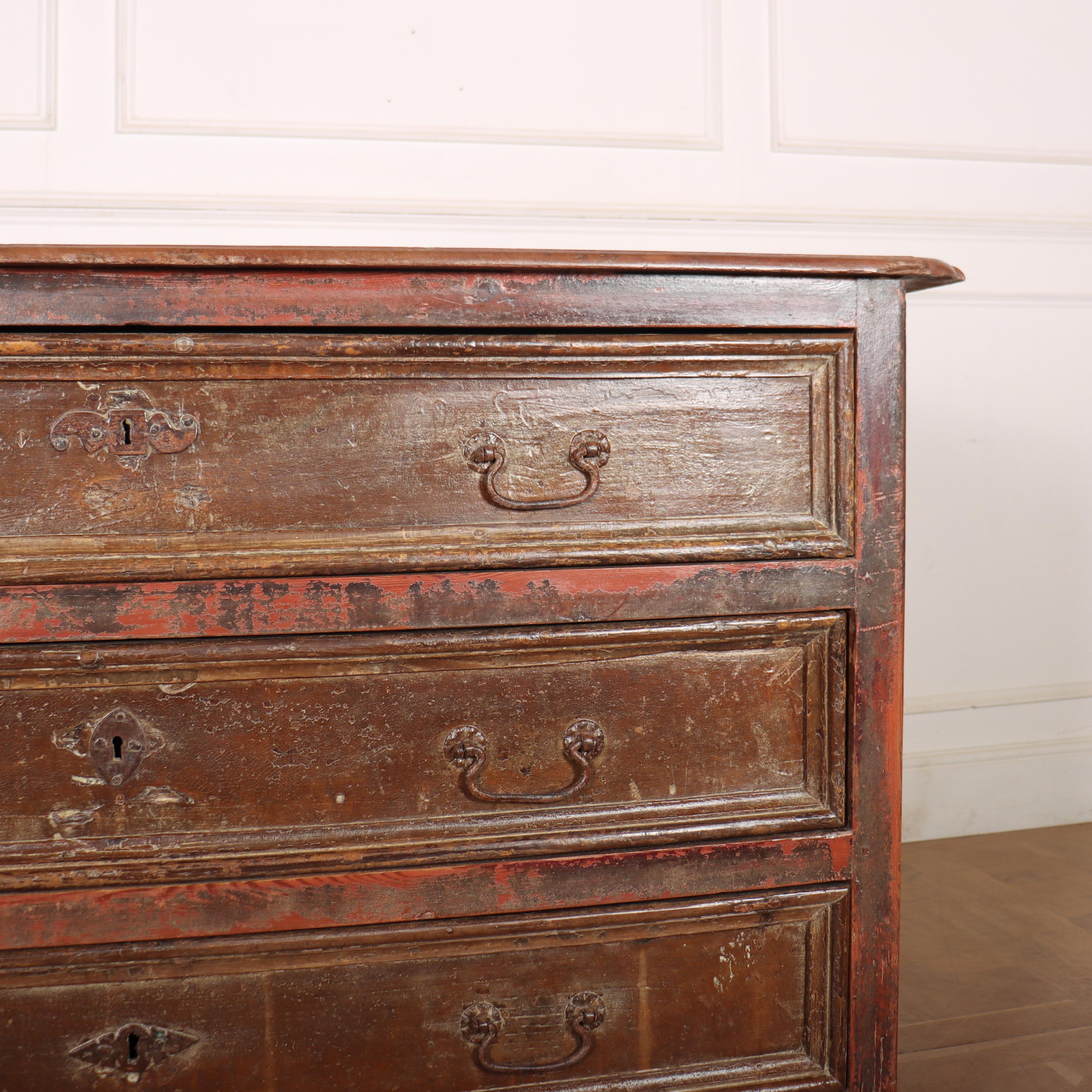 18th century Italian original painted three drawer commode. 1780.

Code: 8572

Dimensions:
W: 59.5