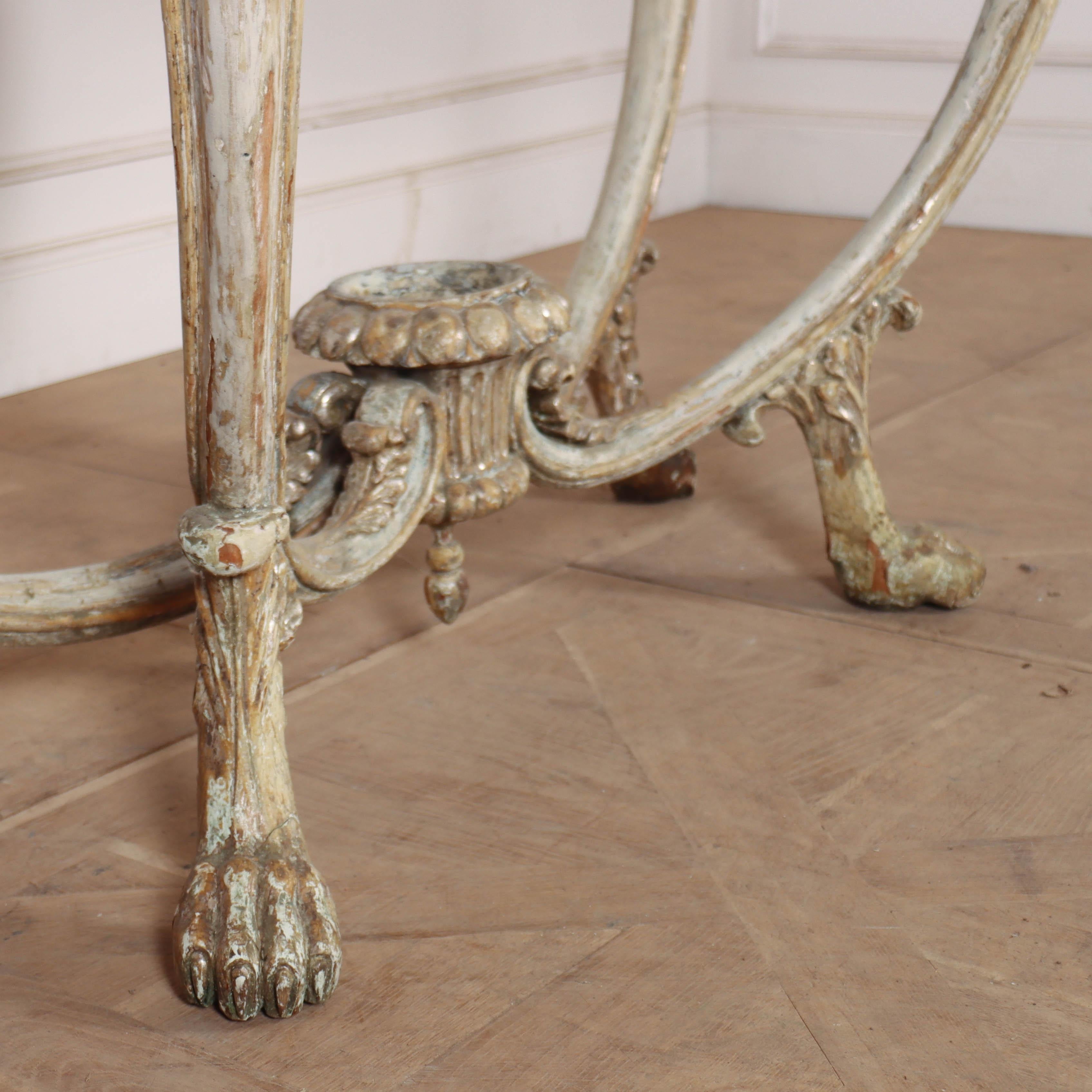 Carved Italian Original Painted Console Table For Sale