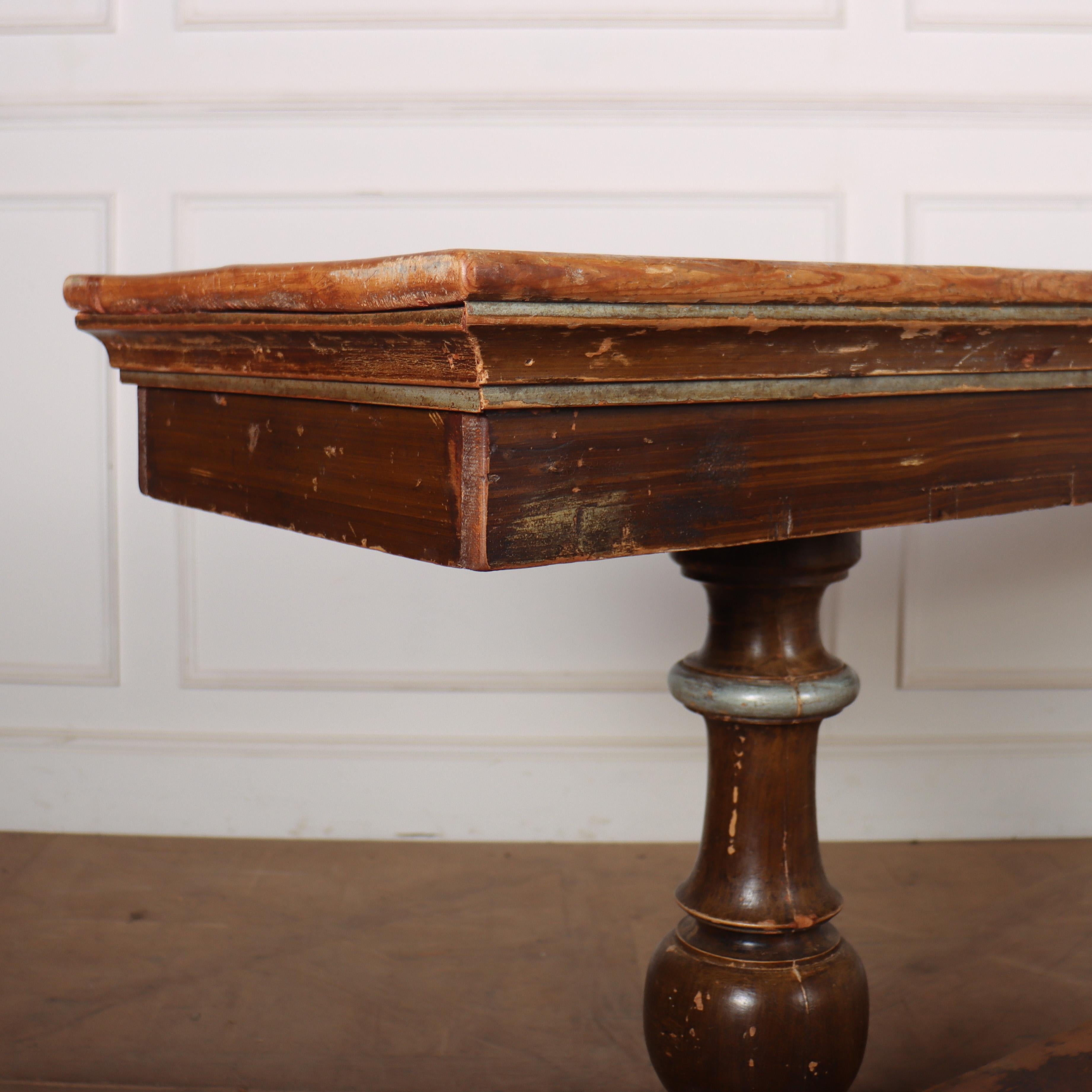 Pine Italian Original Painted Console Table For Sale
