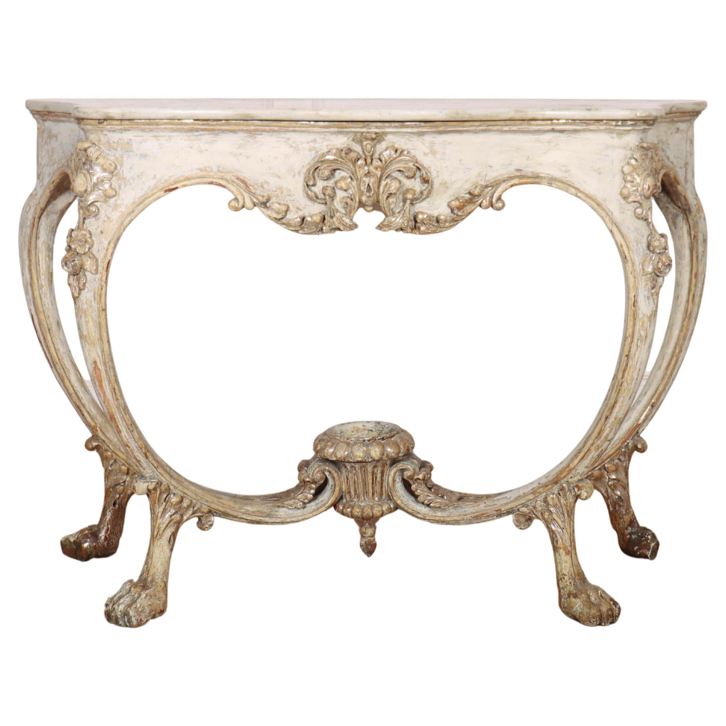 Table console italienne peinte d'origine