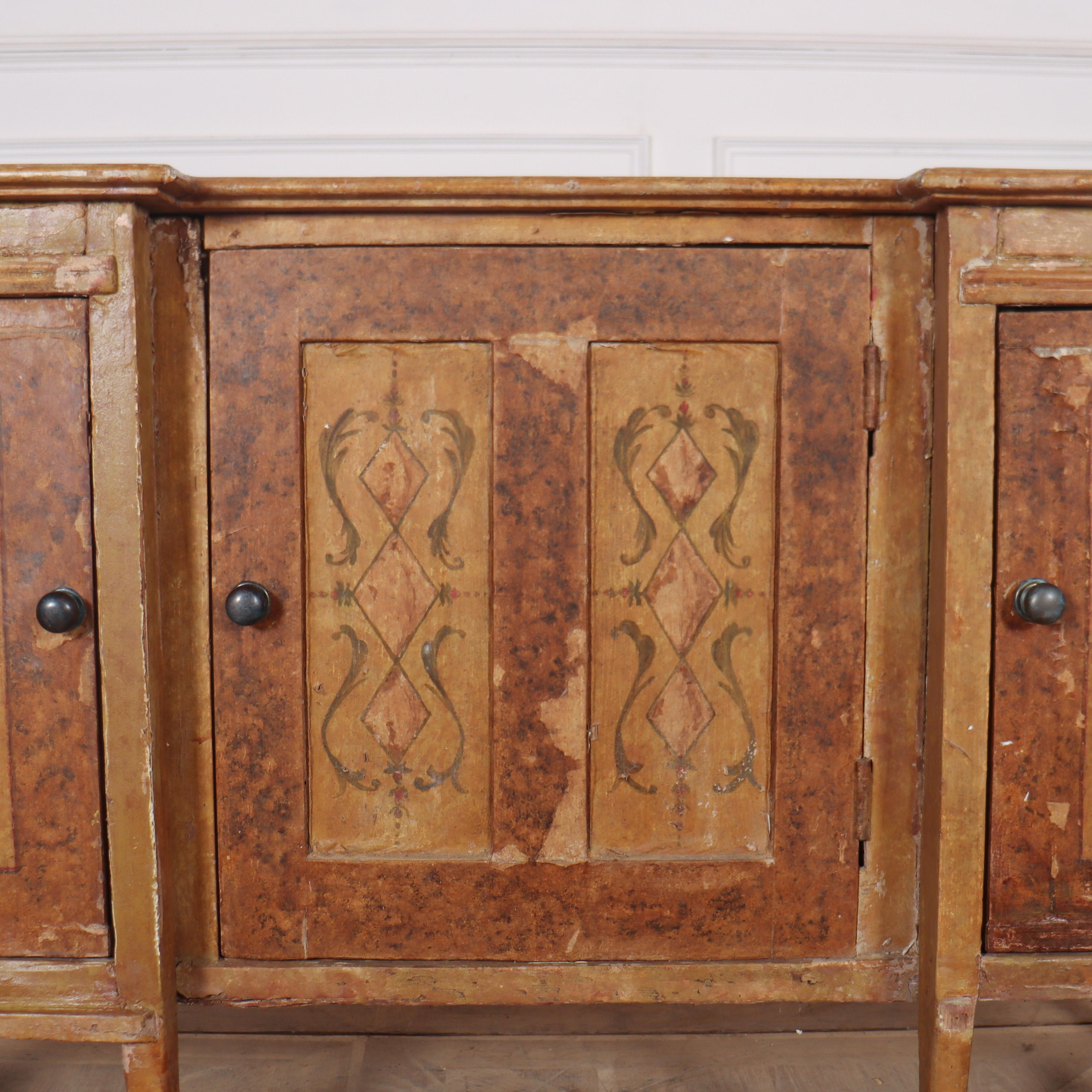 19th Century Italian Original Painted Sideboard For Sale