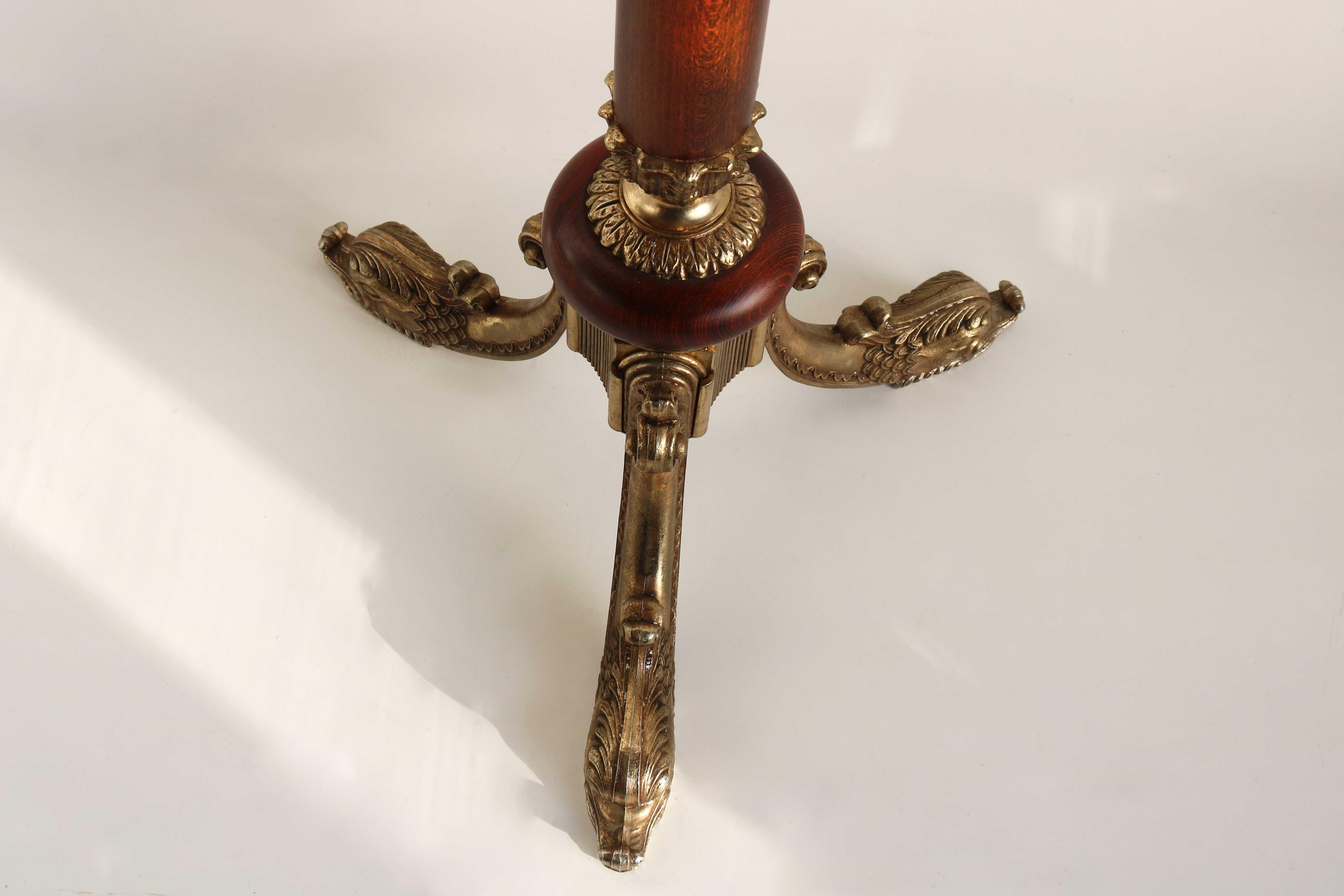 Italian Ornate Brass & Wood Coat Hat Rack Hall Tree Floor Stand Neo Classical In Good Condition In Ijzendijke, NL