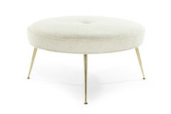Round Ottoman on Brass Legs