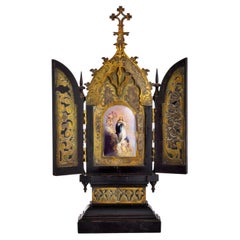 Italian "Our Lady" of the Assumption Triptych 19th Century