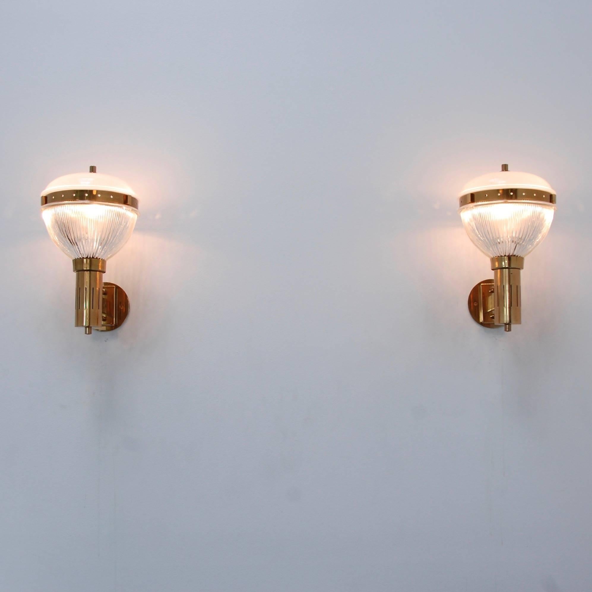Italian Outdoor Holophane Sconces In Excellent Condition In Los Angeles, CA