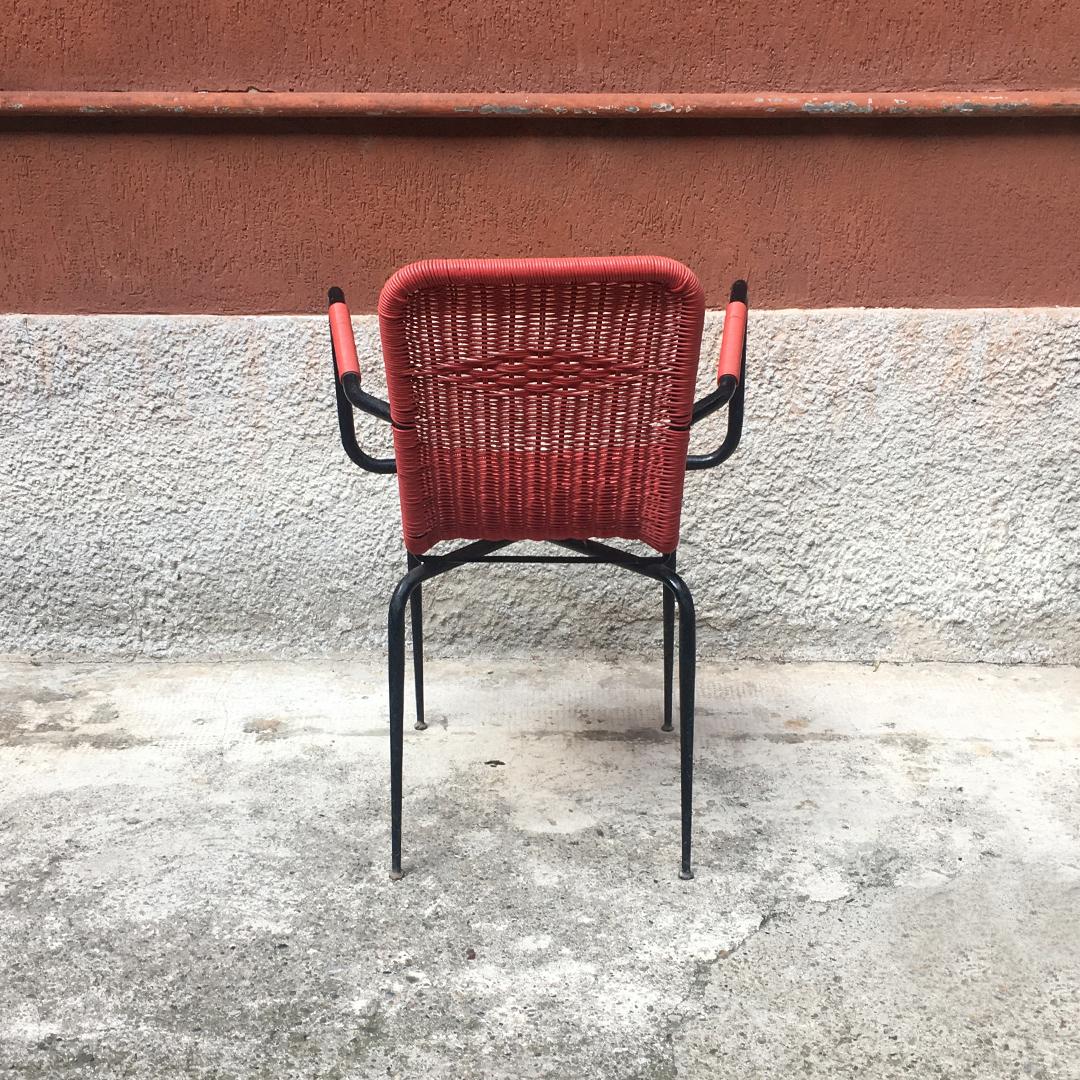 Italian Outdoor Red Scooby Chairs, 1960s In Good Condition In MIlano, IT