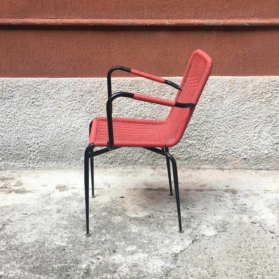 Steel Italian Outdoor Red Scooby Chairs, 1960s