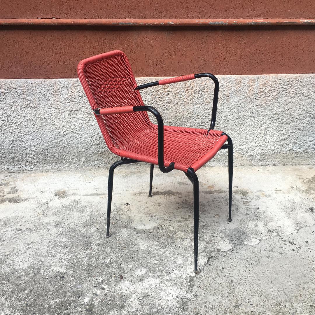 Italian Outdoor Red Scooby Chairs, 1960s 1