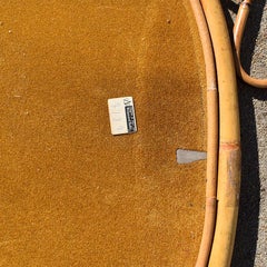 Espejo ovalado italiano de bambú quemado y ratán en forma de tortuga de Rosenthal Netter