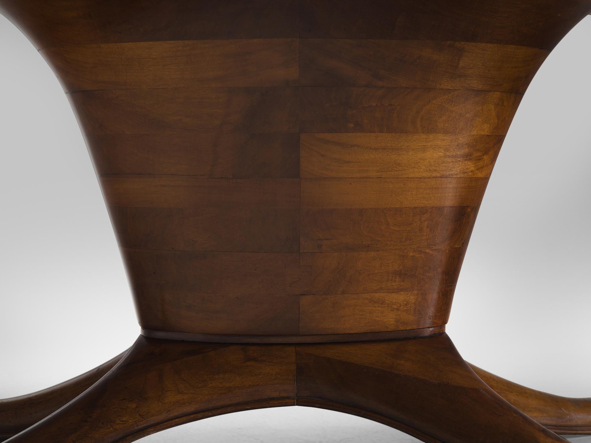 Mid-20th Century Italian Oval Dining Table in Walnut