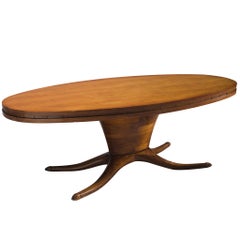 Italian Oval Dining Table in Walnut