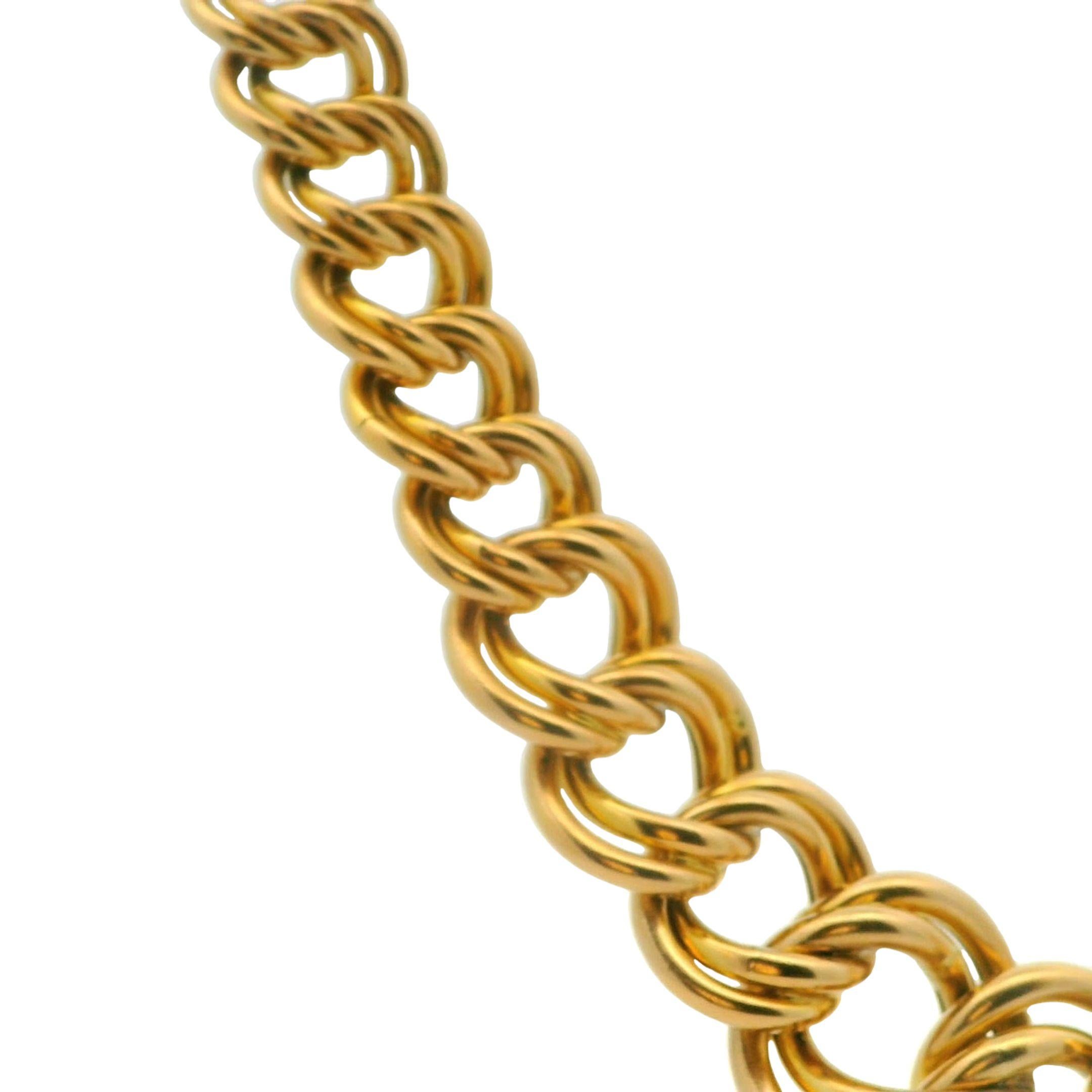 Italienische ovale, doppelt abgestufte, klobige 14K Gelbgold-Glieder-Statement-Halskette  im Zustand „Hervorragend“ im Angebot in Newton, MA