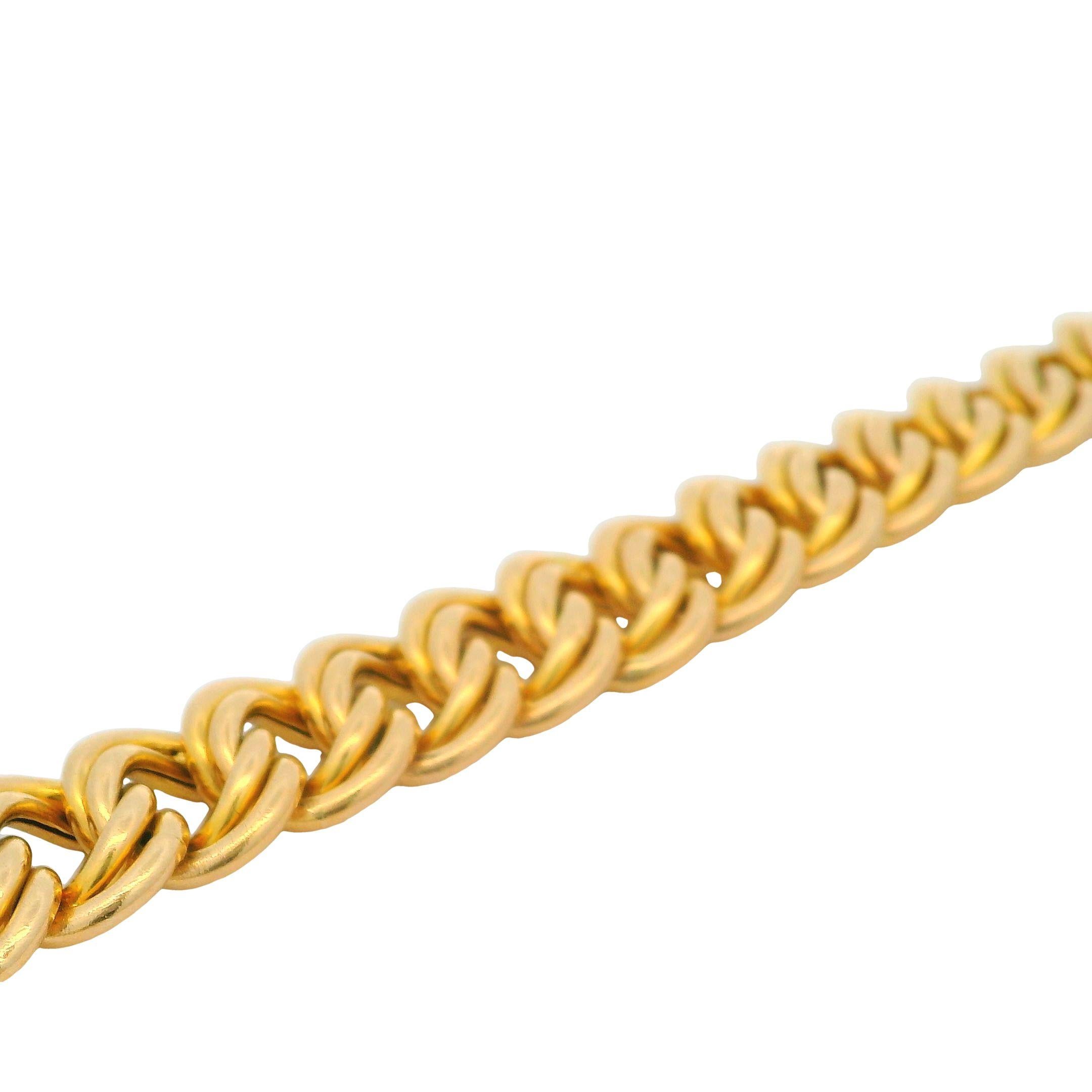Italienische ovale, doppelt abgestufte, klobige 14K Gelbgold-Glieder-Statement-Halskette  für Damen oder Herren im Angebot
