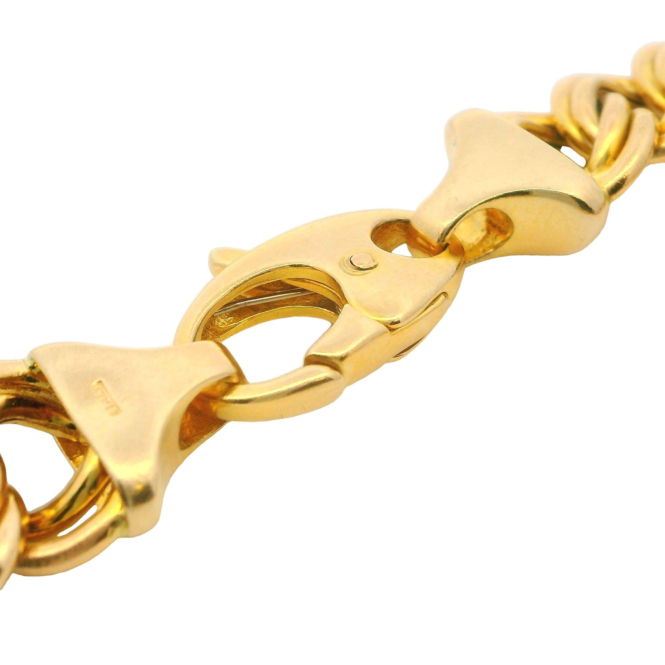 Italienische ovale, doppelt abgestufte, klobige 14K Gelbgold-Glieder-Statement-Halskette  im Angebot 2