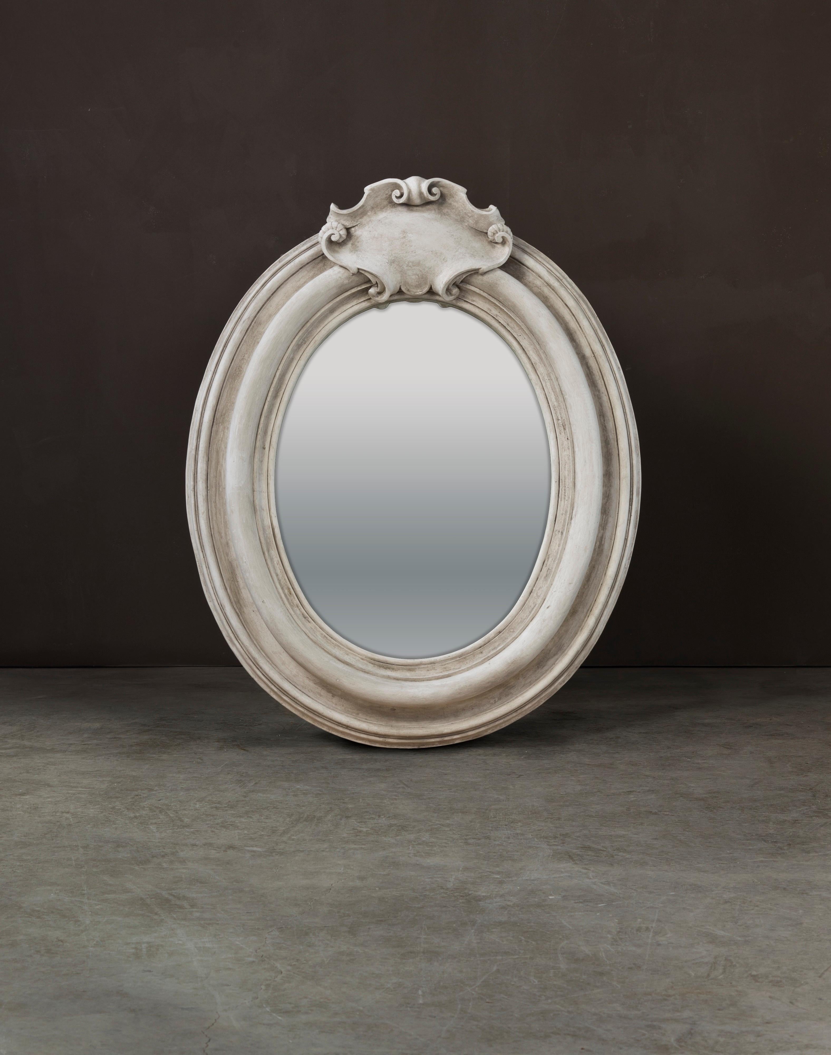 Neoclassical Plaster Oval Mirror