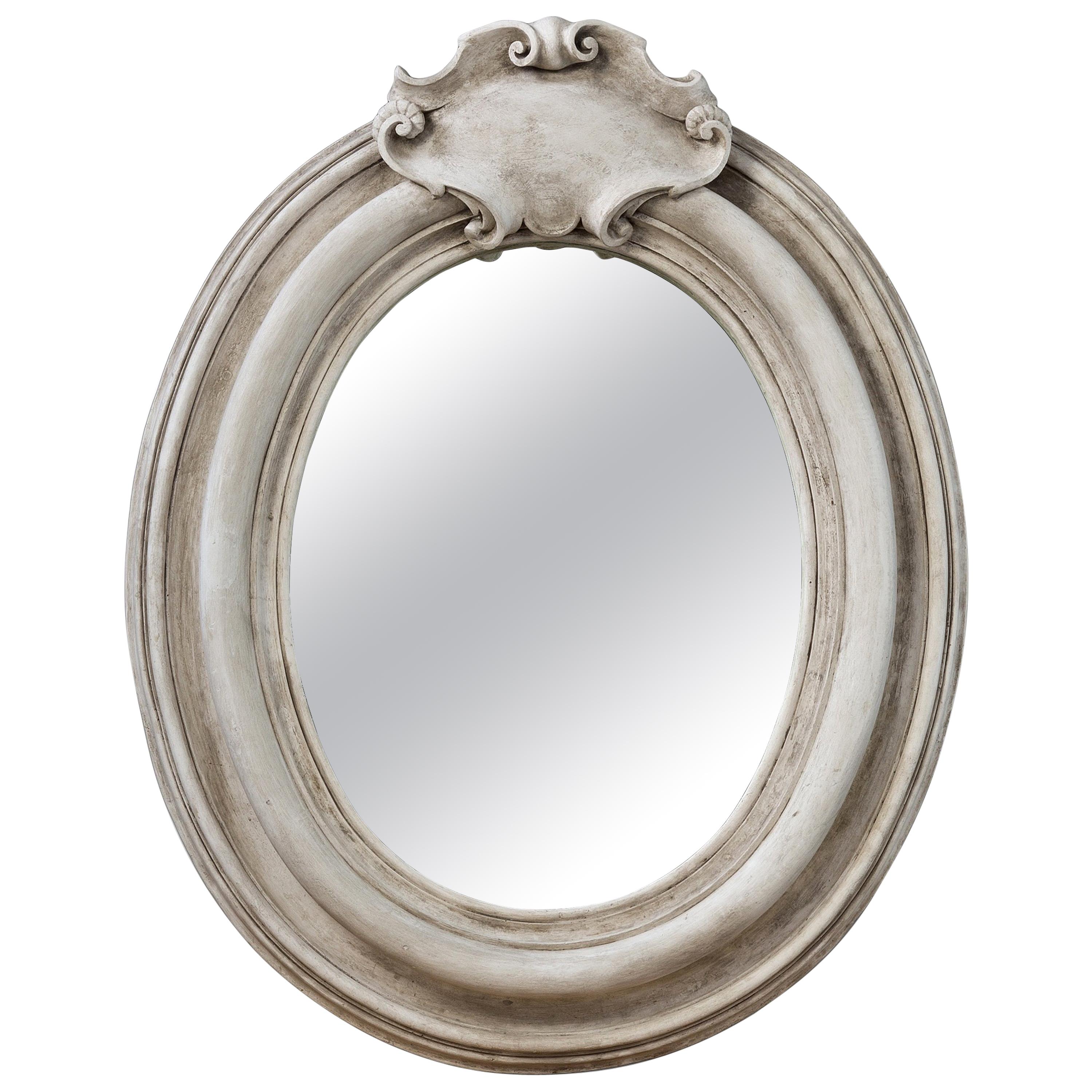 Plaster Oval Mirror