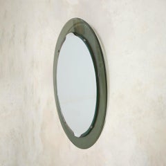 Specchio da parete ovale in vetro, attribuito a Max Ingrand per Fontana Arte, anni ’60