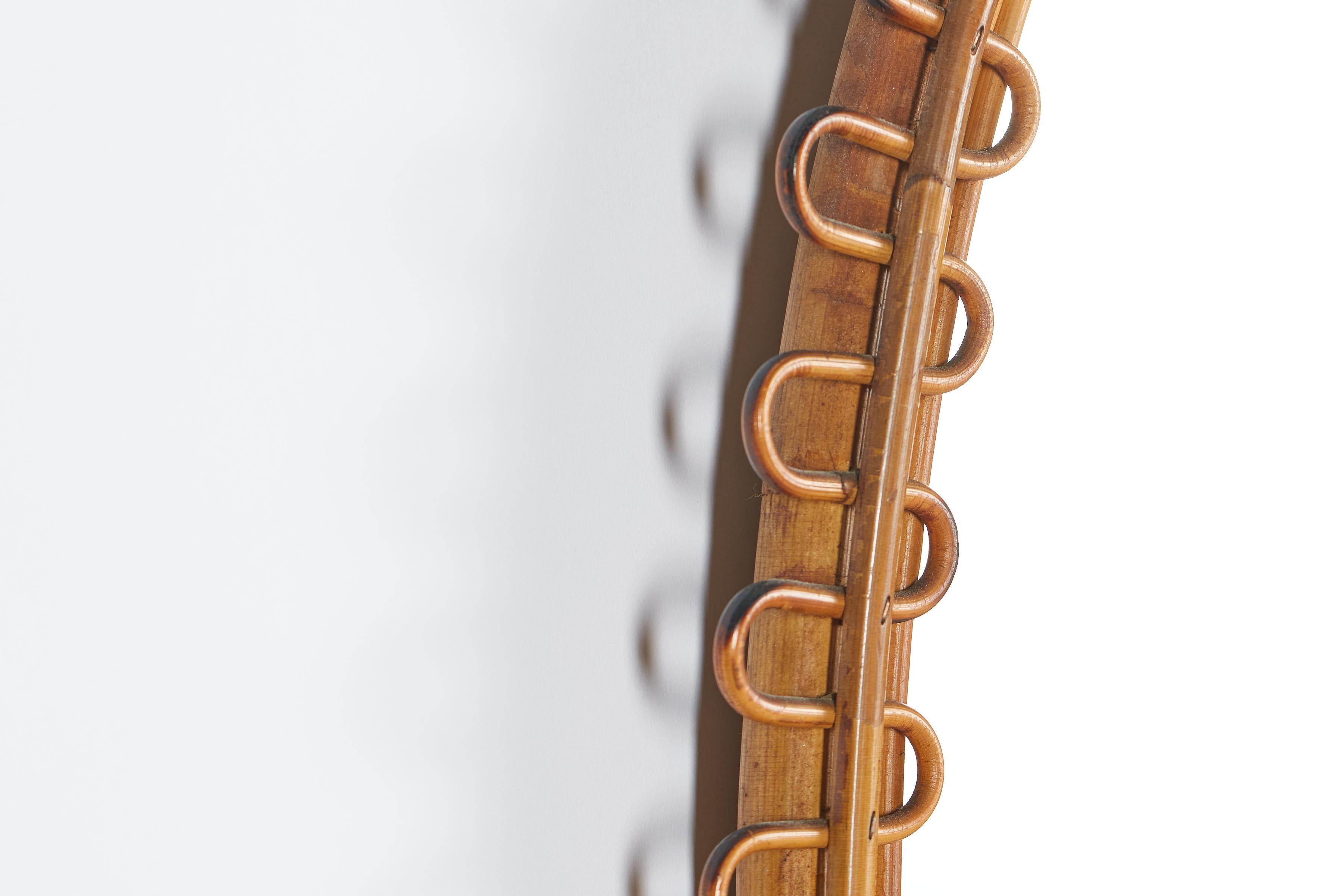 Italian Oval Rattan Mirror 6
