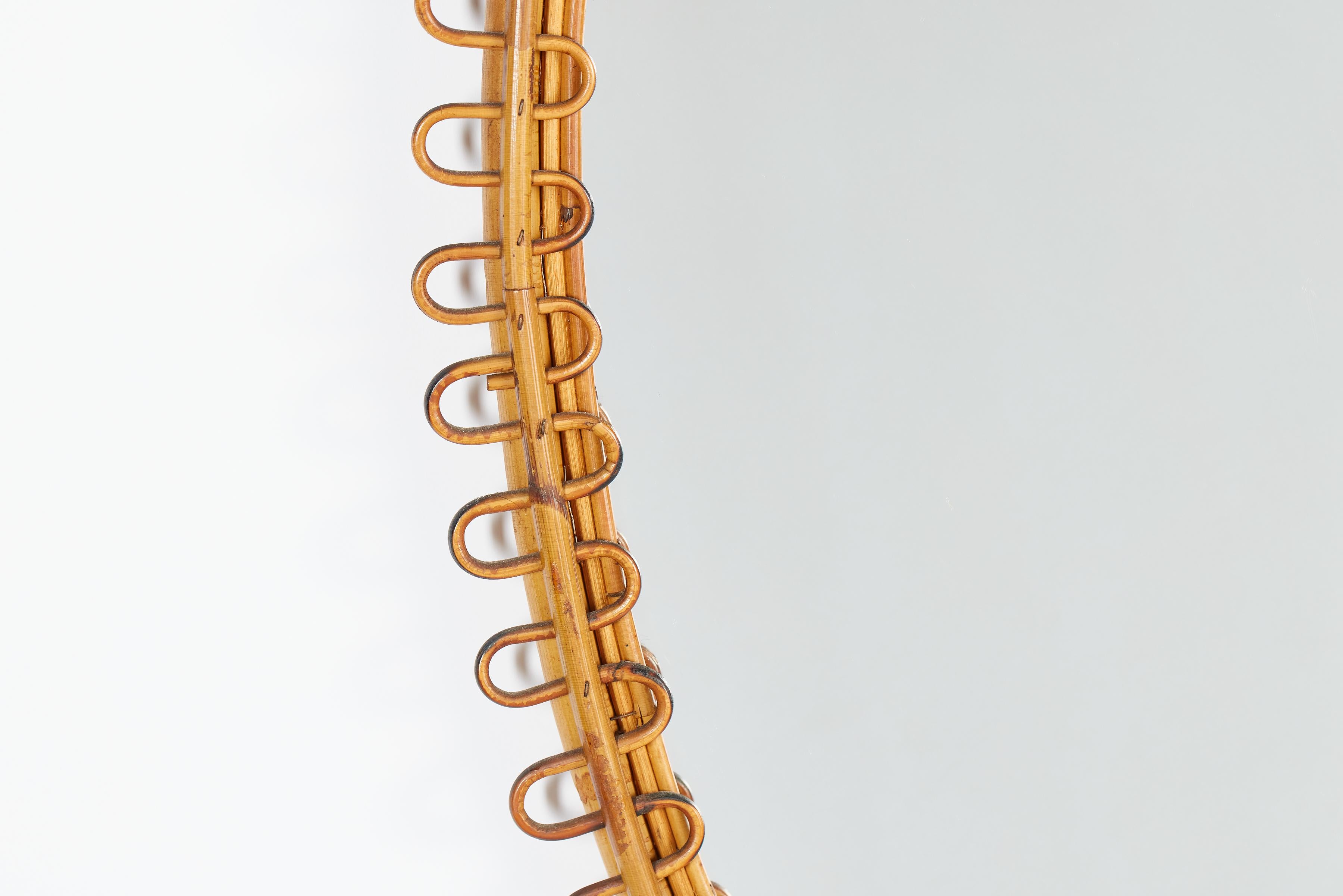 Italian Oval Rattan Mirror 7