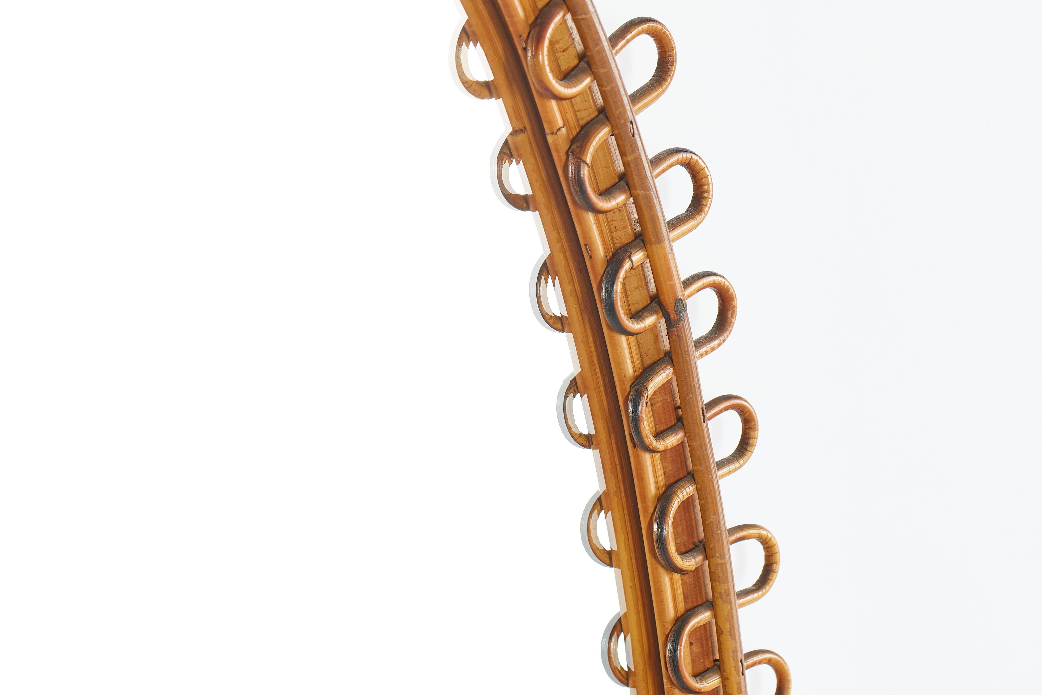 Italian Oval Rattan Mirror 8
