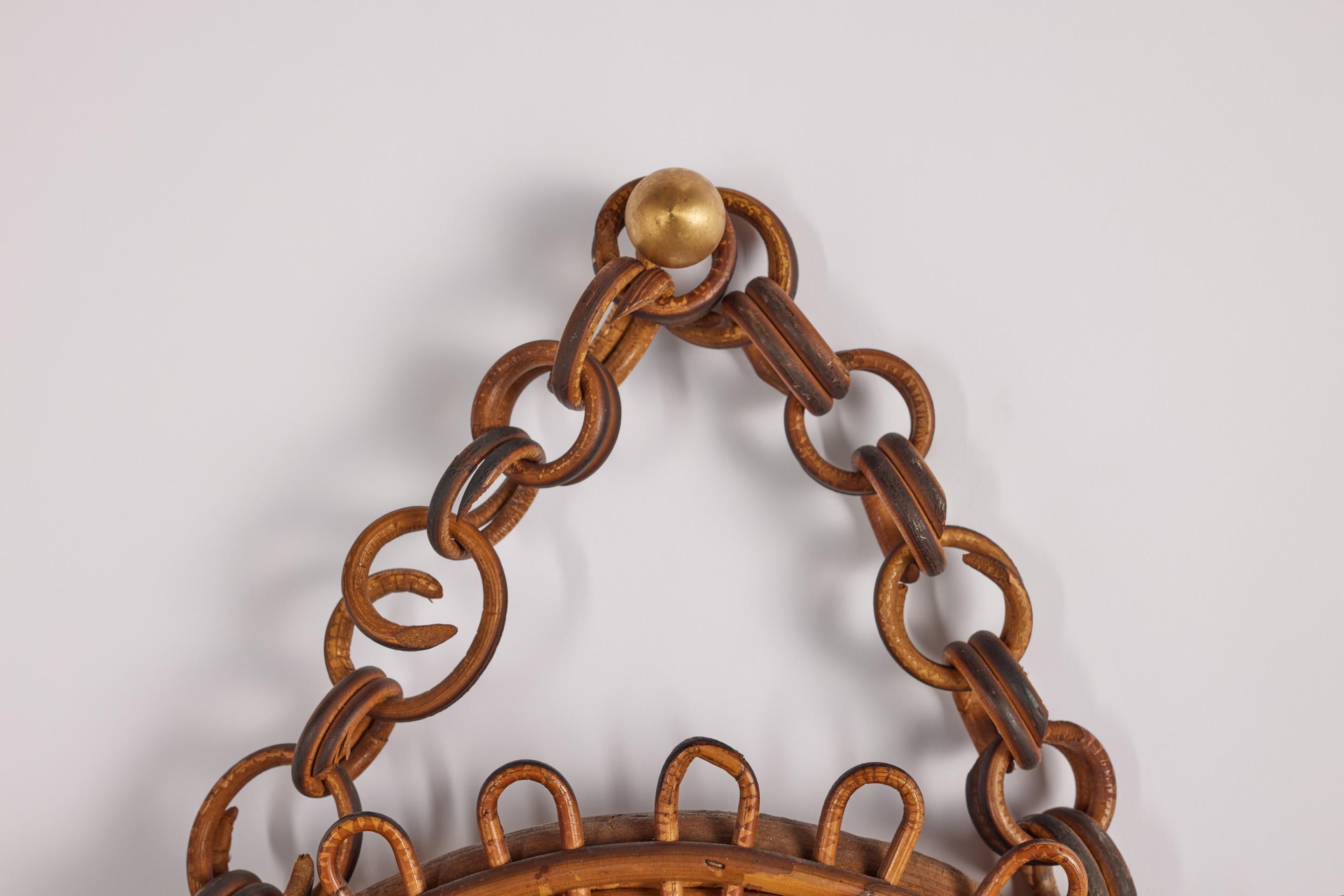 Italian Oval Rattan Mirror 3