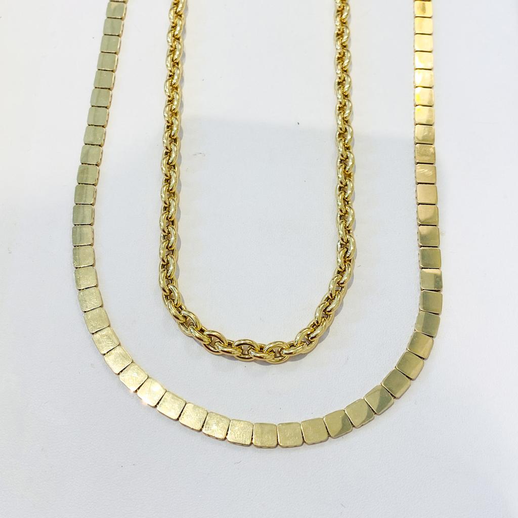 Italian Oval Rolo Chain 6.2mm 18 inch Necklace, 14K Yellow Gold, Swivel Clasp For Sale 2