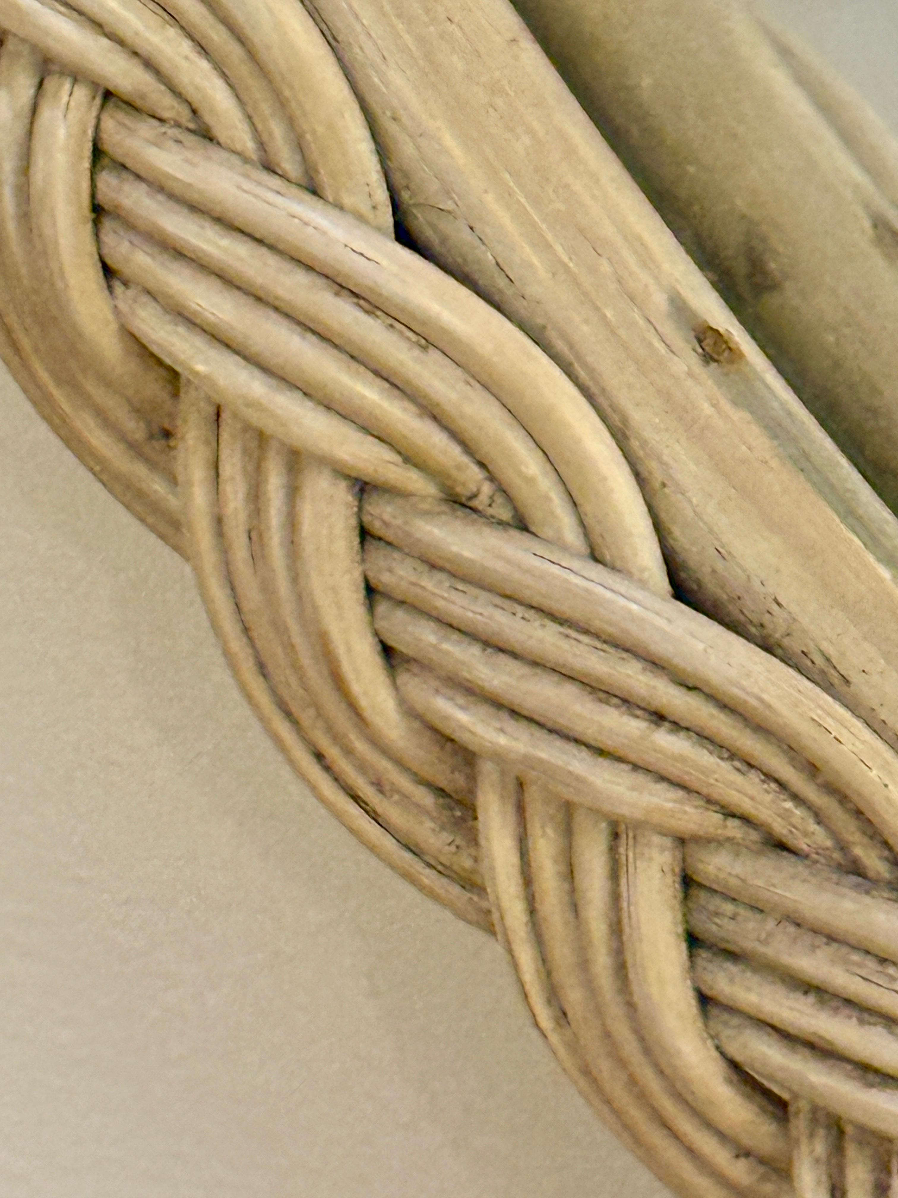 Miroir italien ovale enveloppé de cordes, 1970 en vente 1