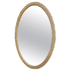 Italian Oval Rope-Wrapped Mirror, 1970s