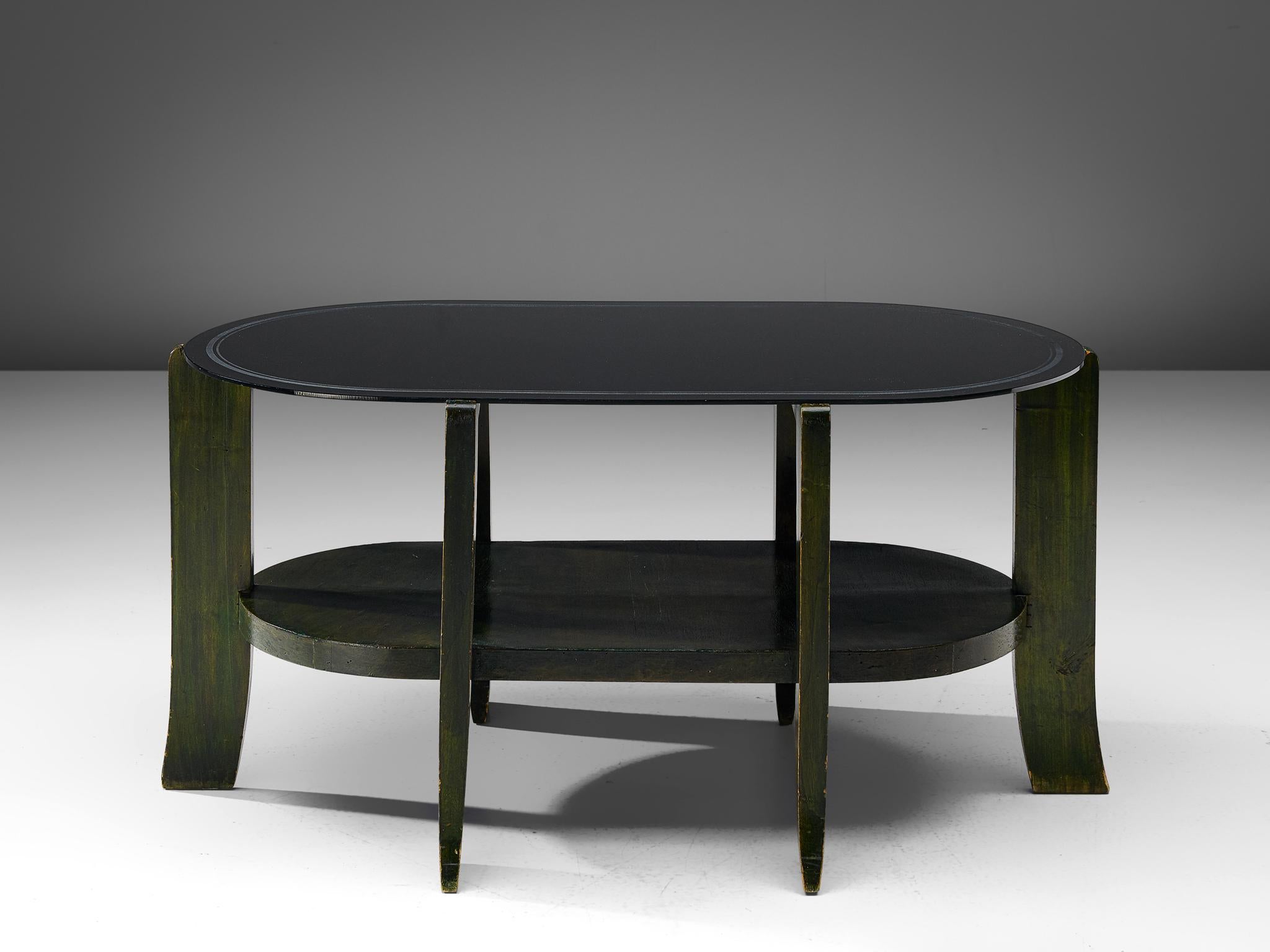 Mid-Century Modern Italian Oval Shaped Coffee Table, 1950s