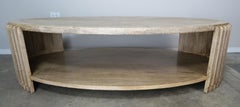 Italian Oval Shaped Deco Style Coffee Table