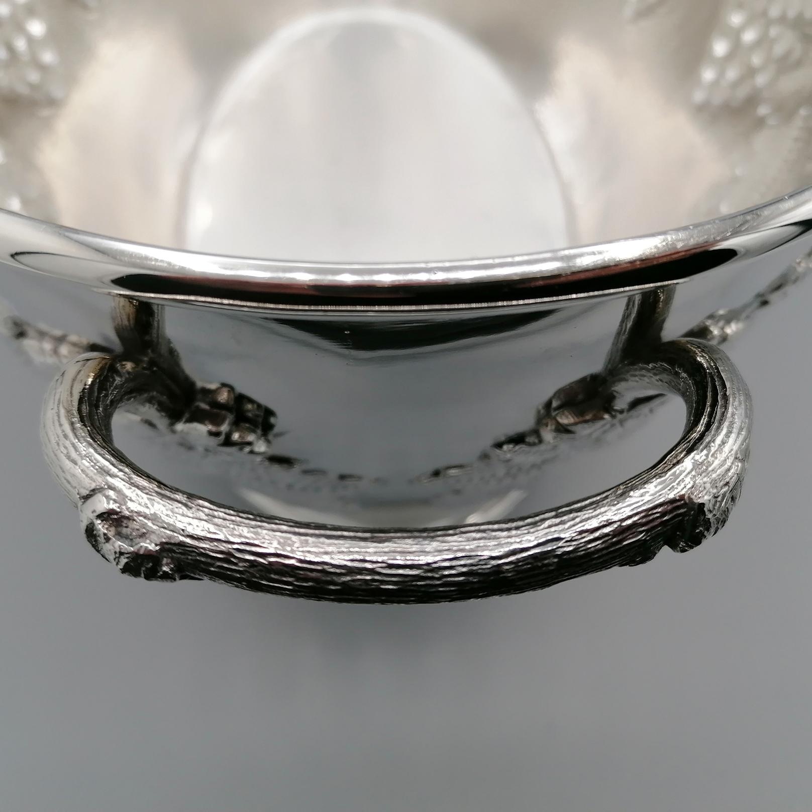 Italian Oval Solid Silver Chanpagne . Sparkling Bucket For Sale 2
