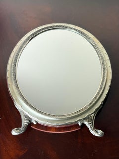 Italian Oval Table Mirror in 800 silver, 1960s