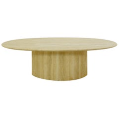 Mid-Century Modern Italian Oval Travertine Coffee Table, 1960s