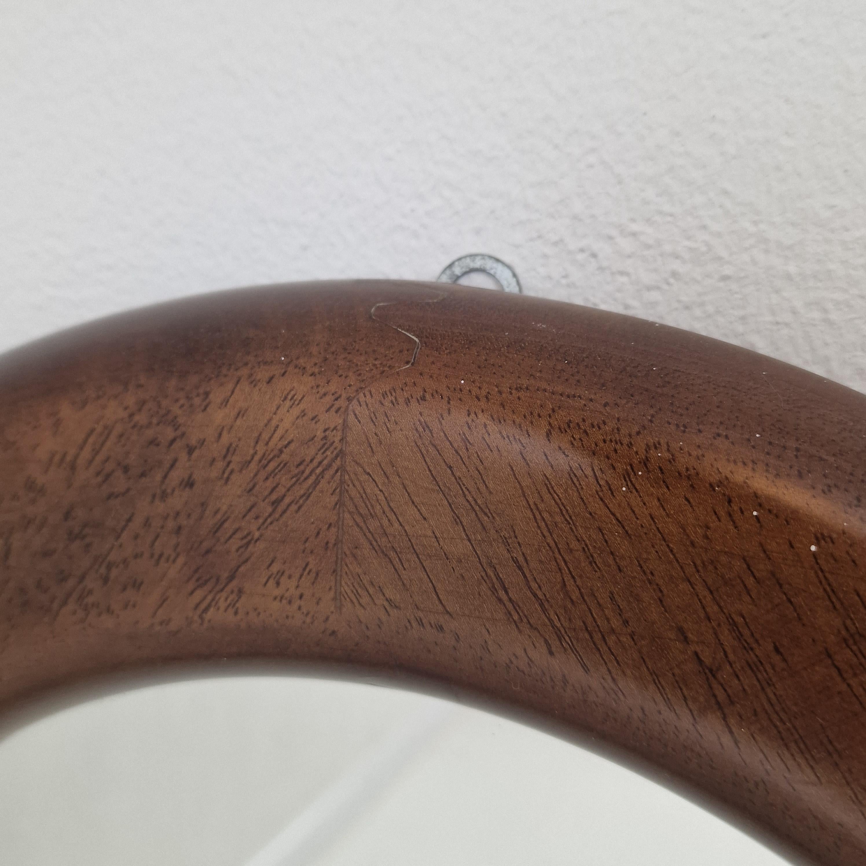 Espejo de pared oval italiano de madera, años 60 en Bueno estado para la venta en Oud Beijerland, NL