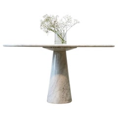 Italian oval white marble dining table