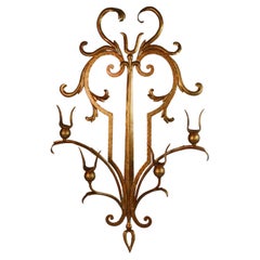 Candelabro de metal dorado italiano de gran tamaño