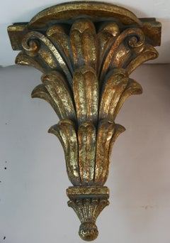 Italian Oversized Gilt Wall Brackets/Shelves a Pair